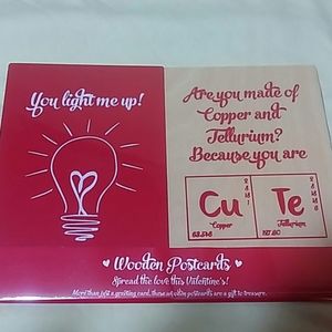 (3/$20) Wooden Valentine's Postcards
